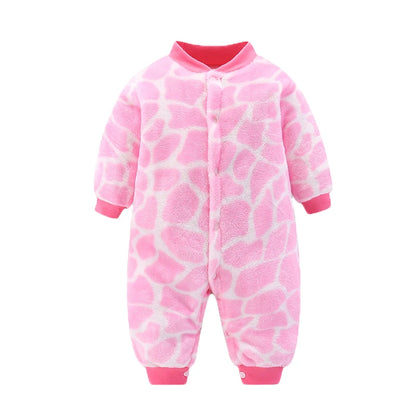 Baby Romper - Soft Flannel Infant Jumpsuit With Elastic Cuffs | Newborn Clothes - ZOOMNSTORE