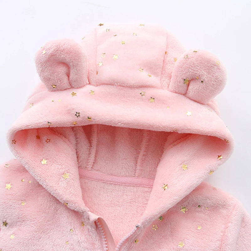 Baby Rompers - Flannel Infant Jumpsuit | Warm Autumn Winter Bodysuit 0-12M - ZOOMNSTORE
