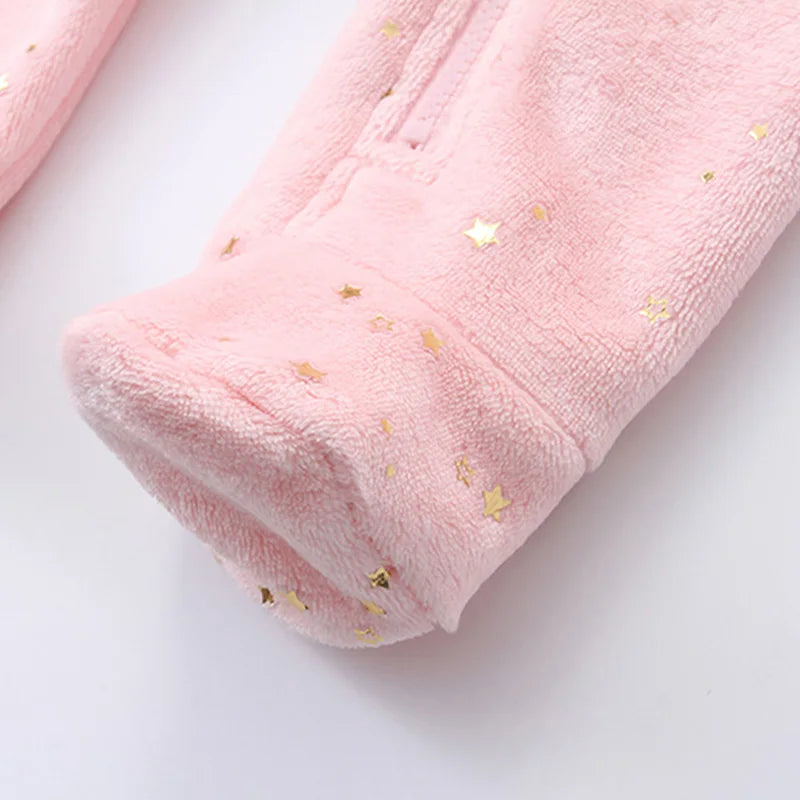 Baby Rompers - Flannel Infant Jumpsuit | Warm Autumn Winter Bodysuit 0-12M - ZOOMNSTORE