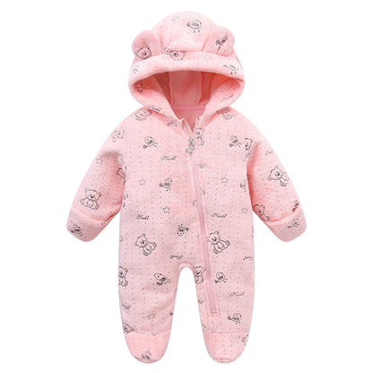 Baby Rompers - Flannel Infant Jumpsuit | Warm Autumn Winter Bodysuit 0-12M - ZOOMNSTORE