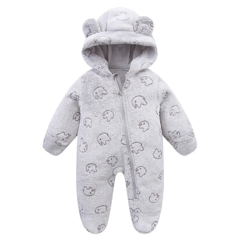 Baby Rompers - Flannel Infant Jumpsuit | Warm Autumn Winter Bodysuit 0-12M - ZOOMNSTORE