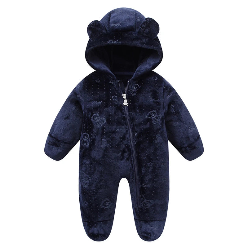 Baby Rompers - Flannel Infant Jumpsuit | Warm Autumn Winter Bodysuit 0-12M - ZOOMNSTORE
