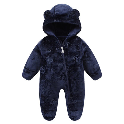 Baby Rompers - Flannel Infant Jumpsuit | Warm Autumn Winter Bodysuit 0-12M - ZOOMNSTORE