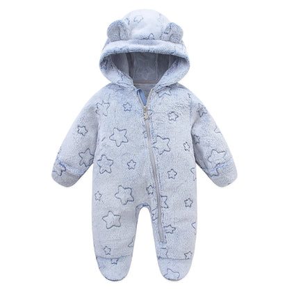 Baby Rompers - Flannel Infant Jumpsuit | Warm Autumn Winter Bodysuit 0-12M - ZOOMNSTORE