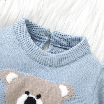 Baby Rompers Set - Newborn Knitted Long Sleeve Playsuit with Hat | Acrylic Winter Wear - ZOOMNSTORE
