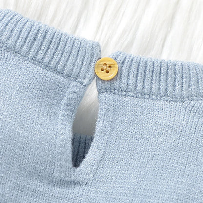 Baby Rompers Set - Newborn Knitted Long Sleeve Playsuit with Hat | Acrylic Winter Wear - ZOOMNSTORE