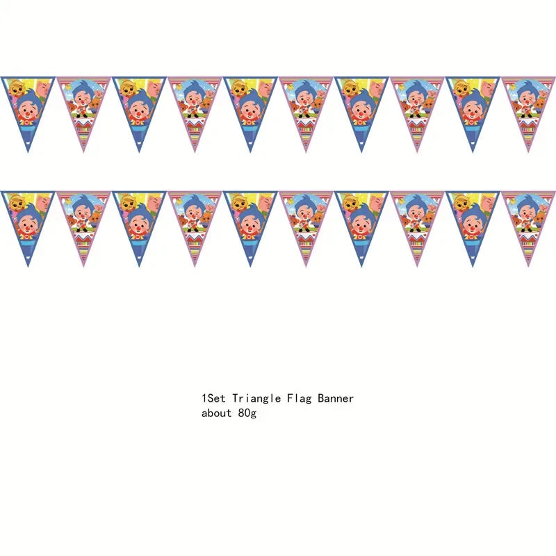 Cartoon Clown Baby Shower Party Set - Disposable Napkins Plates Cups Balloons Banner - ZOOMNSTORE