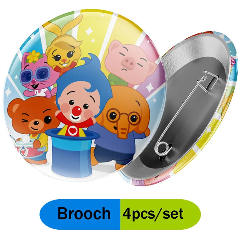 Cartoon Clown Baby Shower Party Set - Disposable Napkins Plates Cups Balloons Banner - ZOOMNSTORE