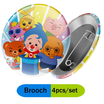 Cartoon Clown Baby Shower Party Set - Disposable Napkins Plates Cups Balloons Banner - ZOOMNSTORE