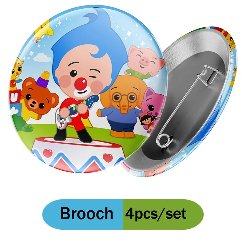 Cartoon Clown Baby Shower Party Set - Disposable Napkins Plates Cups Balloons Banner - ZOOMNSTORE