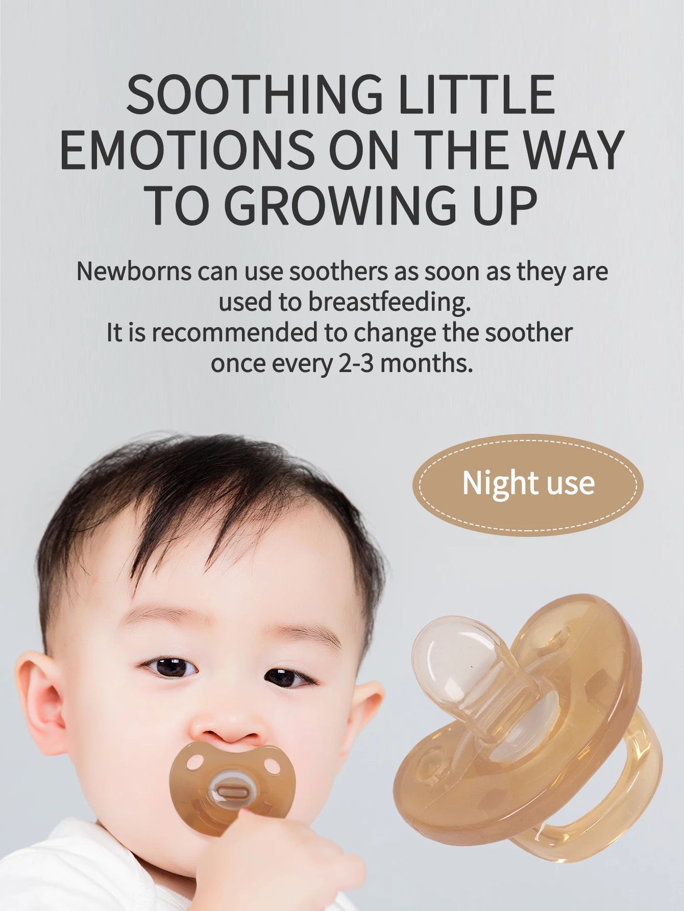 Baby Silicone Pacifier - Soft Breathable Round Soother | BPA Free Infant Teething Relief - ZOOMNSTORE