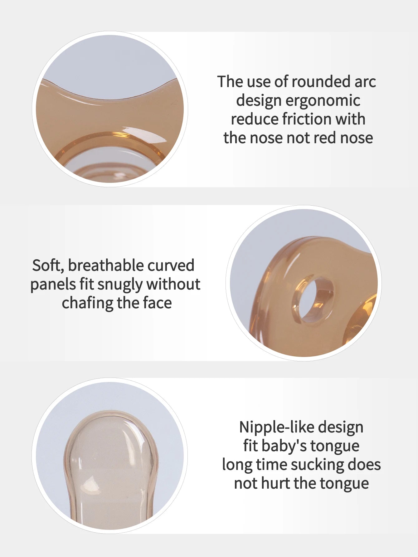 Baby Silicone Pacifier - Soft Breathable Round Soother | BPA Free Infant Teething Relief - ZOOMNSTORE