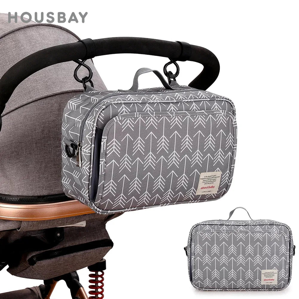 Baby Stroller Bag Waterproof Portable Outing Travel Mummy Bag Multifunction Diaper Bottle Storage Hanging Bag Pram Organizer - ZOOMNSTORE