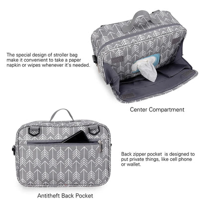 Baby Stroller Bag Waterproof Portable Outing Travel Mummy Bag Multifunction Diaper Bottle Storage Hanging Bag Pram Organizer - ZOOMNSTORE