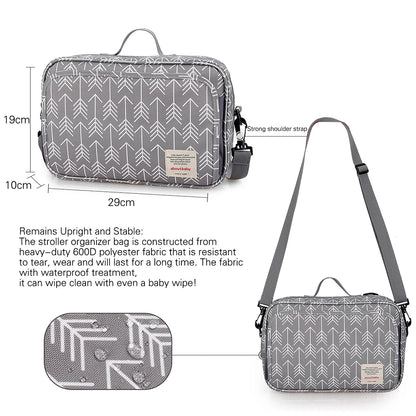 Baby Stroller Bag Waterproof Portable Outing Travel Mummy Bag Multifunction Diaper Bottle Storage Hanging Bag Pram Organizer - ZOOMNSTORE