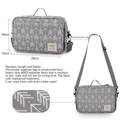 Baby Stroller Bag Waterproof Portable Outing Travel Mummy Bag Multifunction Diaper Bottle Storage Hanging Bag Pram Organizer - ZOOMNSTORE