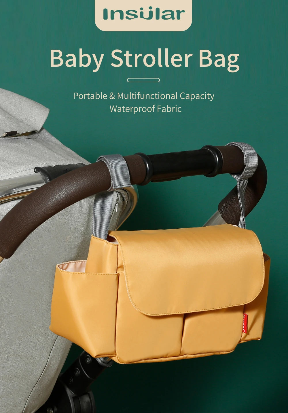 Universal Buggy Baby Pram Organizer Bottle Holder Multipurpose Baby Stroller Accessory Stroller Caddy Storage Diaper Nappy Bag - ZOOMNSTORE