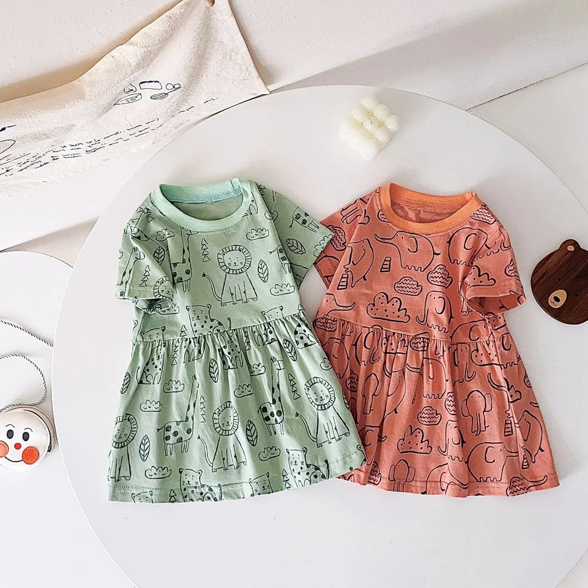 Summer Baby Dress - Cute Short Sleeve Cotton Dress for Girls - ZOOMNSTORE