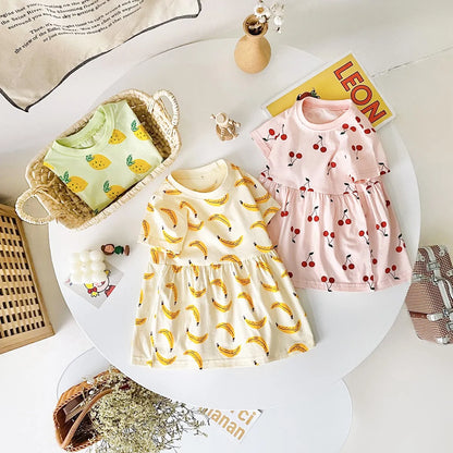 Summer Baby Dress - Cute Short Sleeve Cotton Dress for Girls - ZOOMNSTORE