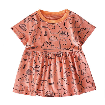 Summer Baby Dress - Cute Short Sleeve Cotton Dress for Girls - ZOOMNSTORE