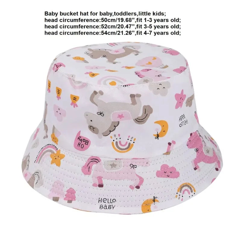 New Panama Summer Baby Sun Hat for Girls and Boys Beach Sun Cap Cartoon Autumn Kids Fisherman's Cap Outdoor Baby Bucket Hat - ZOOMNSTORE