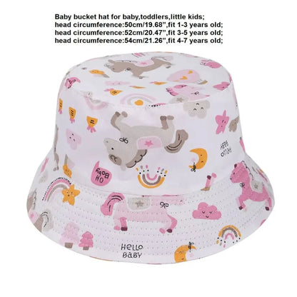 New Panama Summer Baby Sun Hat for Girls and Boys Beach Sun Cap Cartoon Autumn Kids Fisherman's Cap Outdoor Baby Bucket Hat - ZOOMNSTORE