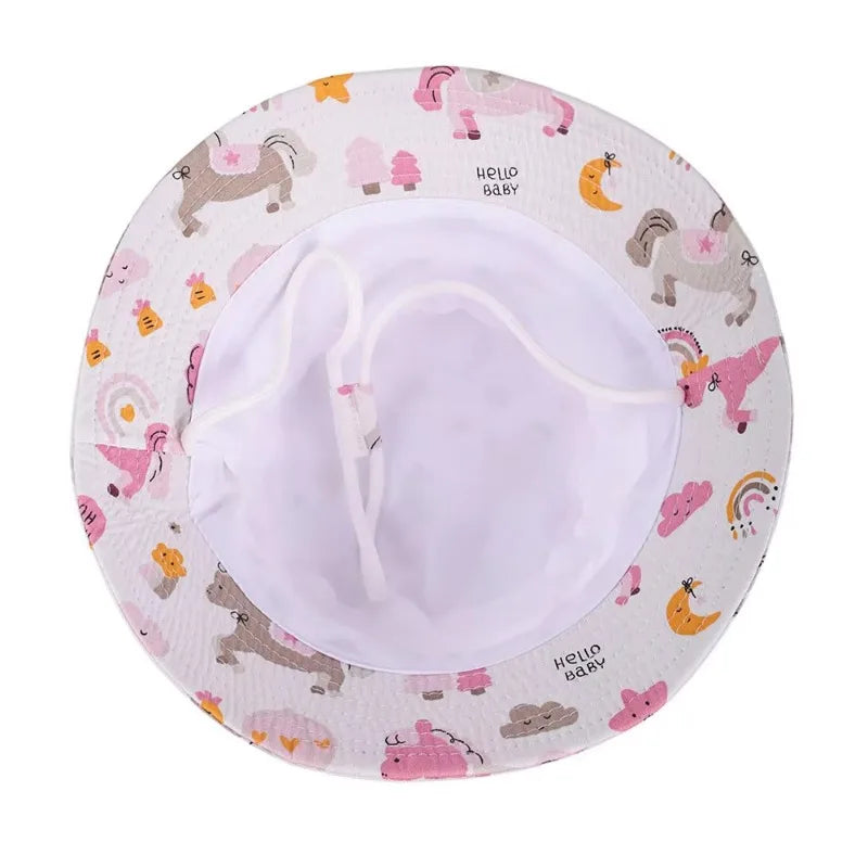 New Panama Summer Baby Sun Hat for Girls and Boys Beach Sun Cap Cartoon Autumn Kids Fisherman's Cap Outdoor Baby Bucket Hat - ZOOMNSTORE