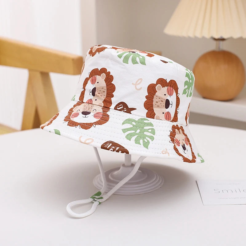 New Panama Summer Baby Sun Hat for Girls and Boys Beach Sun Cap Cartoon Autumn Kids Fisherman's Cap Outdoor Baby Bucket Hat - ZOOMNSTORE
