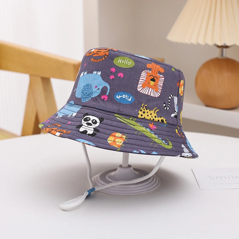 New Panama Summer Baby Sun Hat for Girls and Boys Beach Sun Cap Cartoon Autumn Kids Fisherman's Cap Outdoor Baby Bucket Hat - ZOOMNSTORE