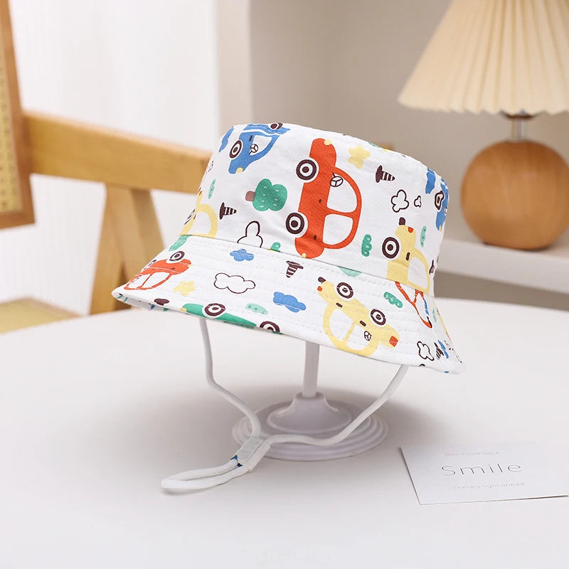 New Panama Summer Baby Sun Hat for Girls and Boys Beach Sun Cap Cartoon Autumn Kids Fisherman's Cap Outdoor Baby Bucket Hat - ZOOMNSTORE
