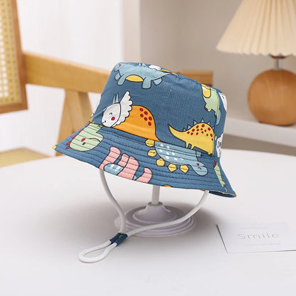 New Panama Summer Baby Sun Hat for Girls and Boys Beach Sun Cap Cartoon Autumn Kids Fisherman's Cap Outdoor Baby Bucket Hat - ZOOMNSTORE