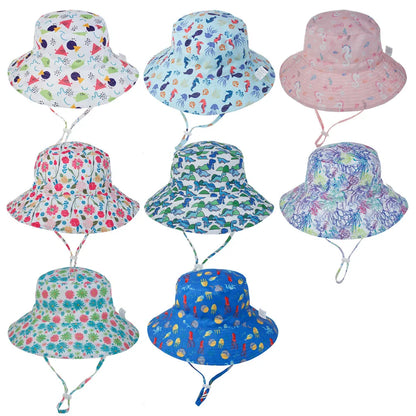 Summer Baby Sun Cap Baby Sun Hat For Girls and Boys Outdoor Neck Ear Cover Anti UV Kids Beach Caps Bucket Cap 0-8 Years - ZOOMNSTORE