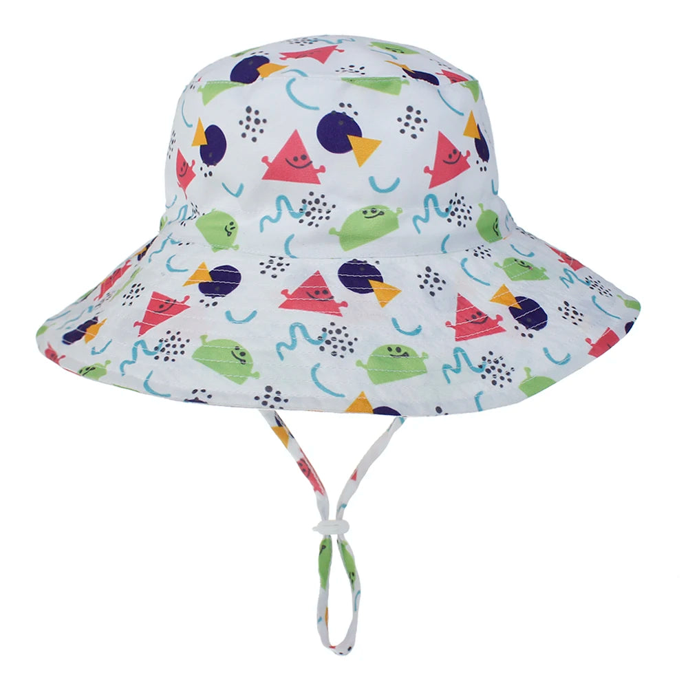 Summer Baby Sun Cap Baby Sun Hat For Girls and Boys Outdoor Neck Ear Cover Anti UV Kids Beach Caps Bucket Cap 0-8 Years - ZOOMNSTORE