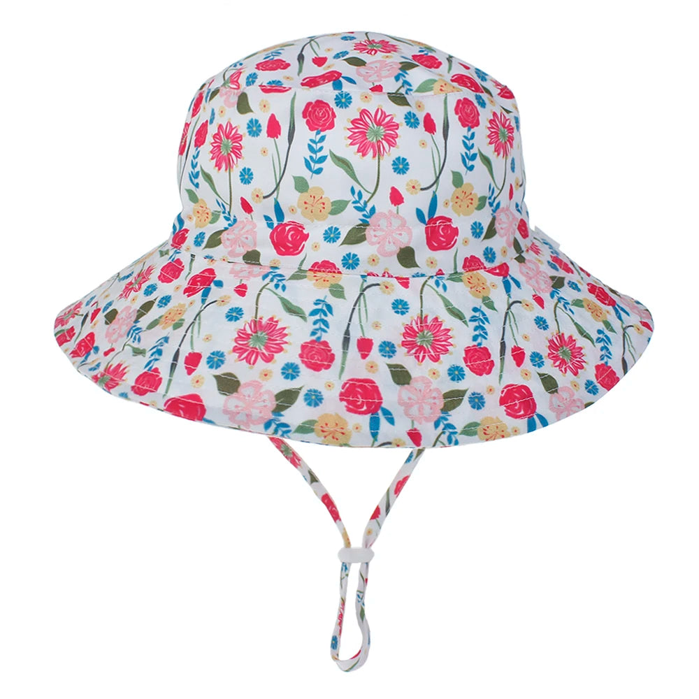 Summer Baby Sun Cap Baby Sun Hat For Girls and Boys Outdoor Neck Ear Cover Anti UV Kids Beach Caps Bucket Cap 0-8 Years - ZOOMNSTORE