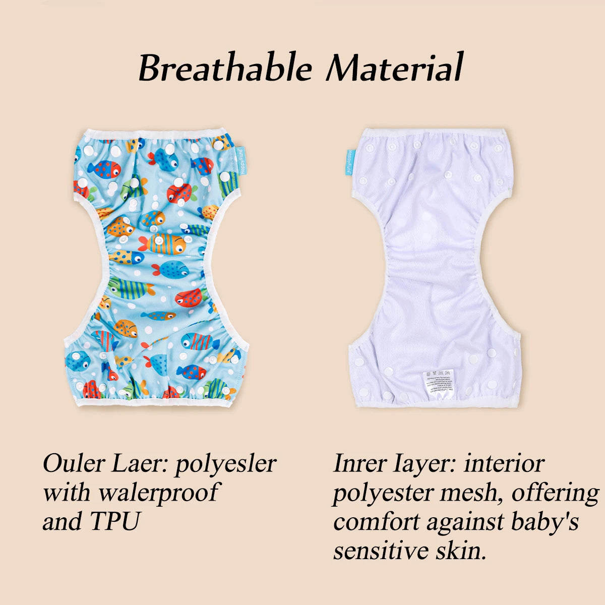 Baby Swim Diapers - Reusable Adjustable Waterproof Swim Nappies for Infants - ZOOMNSTORE