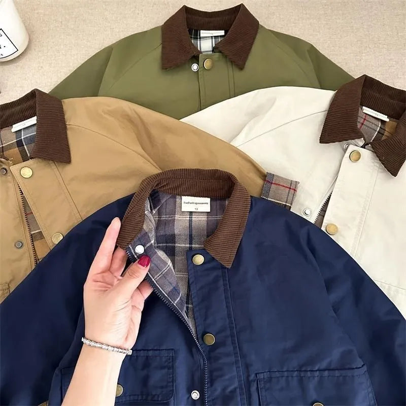 Cargo Trench Jacket for Baby  Toddler - Patchwork Spring Autumn Coat 1-10Y - ZOOMNSTORE