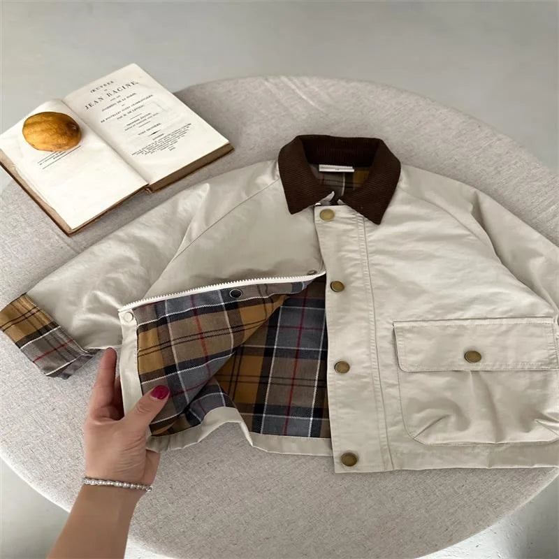 Cargo Trench Jacket for Baby  Toddler - Patchwork Spring Autumn Coat 1-10Y - ZOOMNSTORE