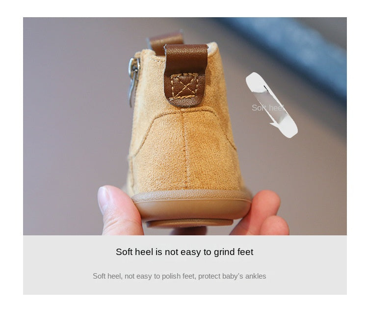 Baby Winter Boots - Kids Ankle Boots With Plush Lining, Zip Closure & Non Slip Sole - ZOOMNSTORE