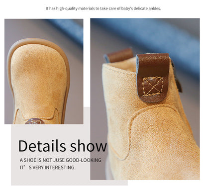 Baby Winter Boots - Kids Ankle Boots With Plush Lining, Zip Closure & Non Slip Sole - ZOOMNSTORE