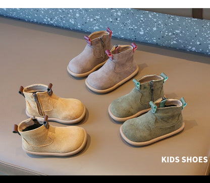 Baby Winter Boots - Kids Ankle Boots With Plush Lining, Zip Closure & Non Slip Sole - ZOOMNSTORE