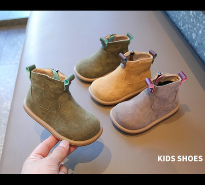 Baby Winter Boots - Kids Ankle Boots With Plush Lining, Zip Closure & Non Slip Sole - ZOOMNSTORE