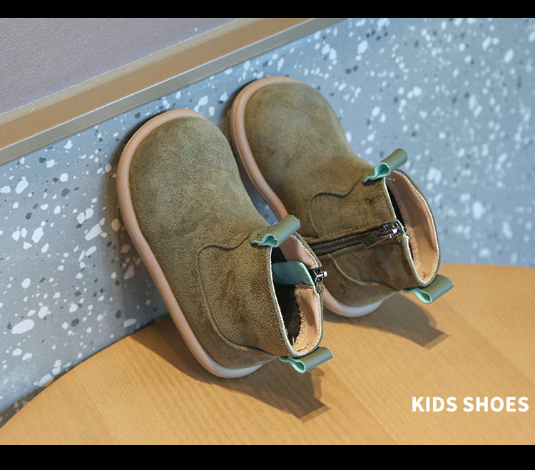 Baby Winter Boots - Kids Ankle Boots With Plush Lining, Zip Closure & Non Slip Sole - ZOOMNSTORE