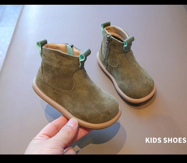 Baby Winter Boots - Kids Ankle Boots With Plush Lining, Zip Closure & Non Slip Sole - ZOOMNSTORE
