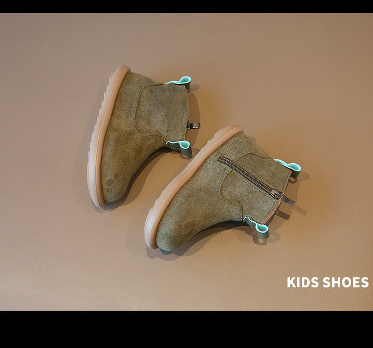 Baby Winter Boots - Kids Ankle Boots With Plush Lining, Zip Closure & Non Slip Sole - ZOOMNSTORE