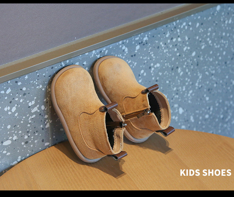 Baby Winter Boots - Kids Ankle Boots With Plush Lining, Zip Closure & Non Slip Sole - ZOOMNSTORE