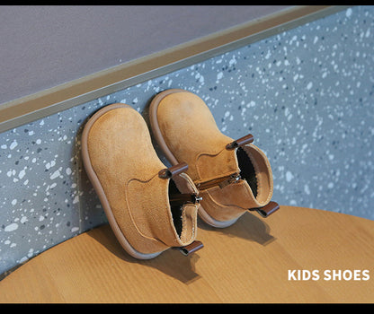 Baby Winter Boots - Kids Ankle Boots With Plush Lining, Zip Closure & Non Slip Sole - ZOOMNSTORE