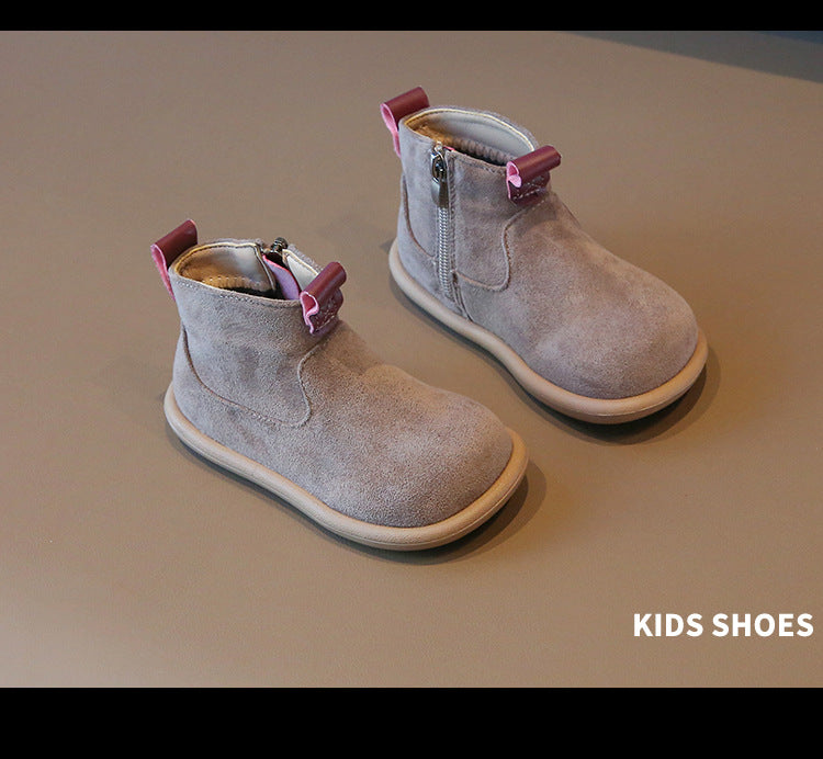 Baby Winter Boots - Kids Ankle Boots With Plush Lining, Zip Closure & Non Slip Sole - ZOOMNSTORE