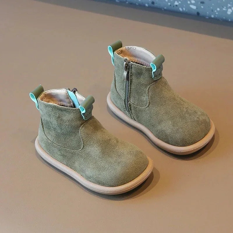 Baby Winter Boots - Kids Ankle Boots With Plush Lining, Zip Closure & Non Slip Sole - ZOOMNSTORE