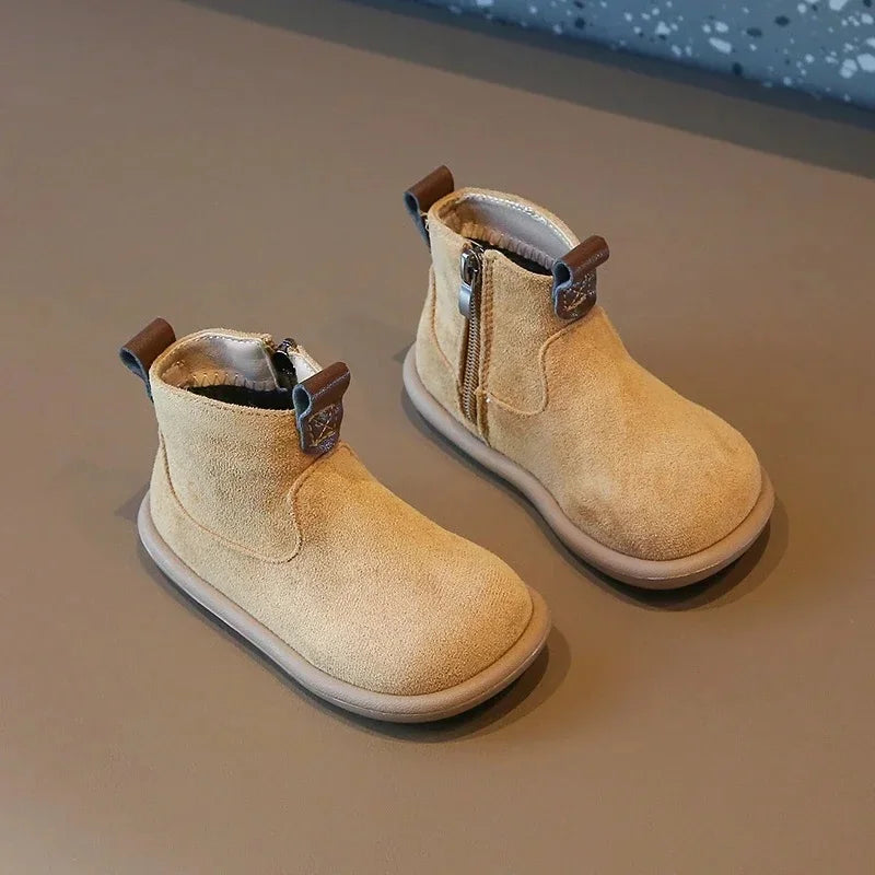Baby Winter Boots - Kids Ankle Boots With Plush Lining, Zip Closure & Non Slip Sole - ZOOMNSTORE