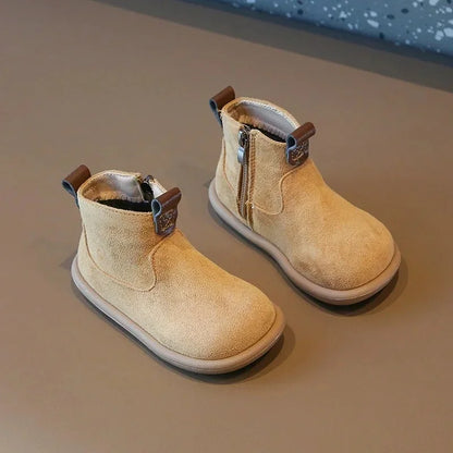 Baby Winter Boots - Kids Ankle Boots With Plush Lining, Zip Closure & Non Slip Sole - ZOOMNSTORE